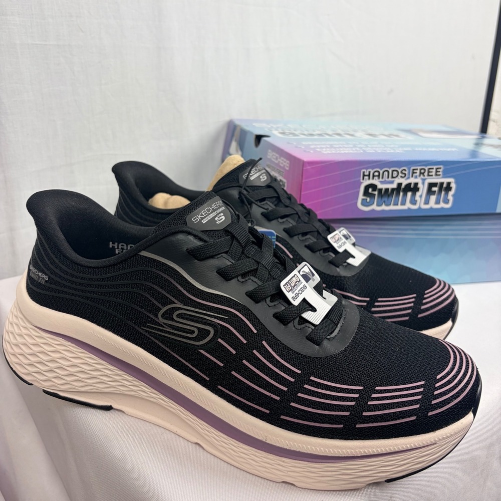 Skechers Hands Free Slip-ins Swift Fit Black Pink Womens Size 10 Sneakers - Picture 6 of 10